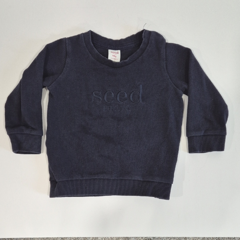 Seed Navy Polo Crewneck Longsleeve Shirt